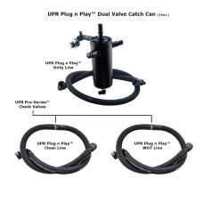 2015-2020 F150 RAPTOR & 2.7L 3.5L ECOBOOST UPR PLUG N PLAY DUAL VALVE CATCH CAN PRO-SERIES WITH CHECK VALVES (BLACK) 5030-221-1-ECSS