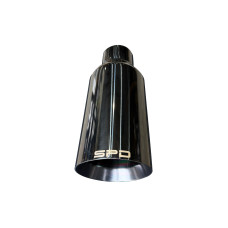 SPD 5" Dual-Wall High-Temp Black Chrome Stainless Exhaust Tip - 3" Clamp-On Inlet