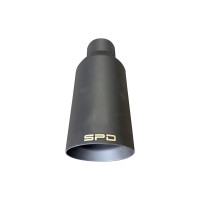 SPD 5" Dual-Wall High-Temp Matte Black Stainless Exhaust Tip - 3" Clamp-On Inlet