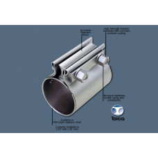 2.75" Stainless Torca Exhaust Sleeve Coupler Clamp
